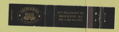 Matchbook Cover - Leonards Restaurant Brockton MA 12 Strike