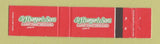 Matchbook Cover - PJ Burger & Sons Hamburgers Canada 12 Strike