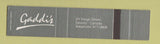 Matchbook Cover - Gaddi's Restaurant Toronto ON SAMPLE 12 Strike