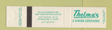 Matchbook Cover - Thelma's Restaurant Effingham IL 12 Strike