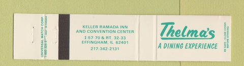Matchbook Cover - Thelma's Restaurant Effingham IL 12 Strike