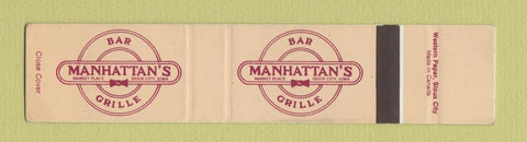 Matchbook Cover - Manhattan's Bar Grille Sioux City IA 12 Strike