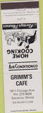 Matchbook Cover - Grimm's Cafe Savanna IL