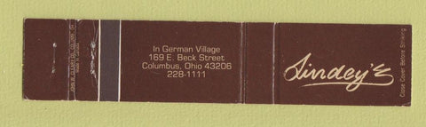 Matchbook Cover - Lindey's Columbus OH 12 Strike