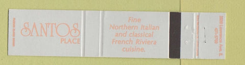 Matchbook Cover - Santos Place Italian Restaurant 12 Strike
