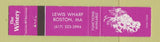 Matchbook Cover - The Winery Boston MA Lewis Wharf 12 Strike