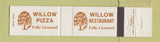Matchbook Cover - Willow Pizza Restaurant Calgary AB 12 Strike