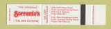 Matchbook Cover - Sorrento's Italian Restaurant Winnipeg MB SAMPLE 12 Strike