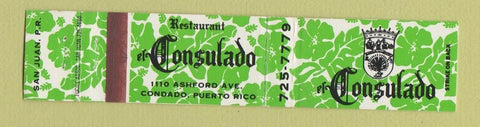 Matchbook Cover - Restaurant El Consulado Condado Puerto Rico 12 Strike