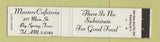 Matchbook Cover - Masters Cafeteria Big Spring TX 12 Strike