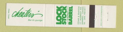 Matchbook Cover - Cheater's Bar Loun ge Lock Stock Barrel Winnipeg MB 12 Strike