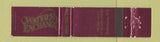 Matchbook Cover - Water St Exchange Baltimore MD WEAR 12 Strike