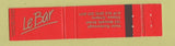 Matchbook Cover - Le Bar Ottawa ON 12 Strike