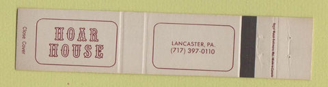 Matchbook Cover - Hoar House Lancaster PA 12 Strike