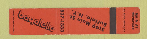 Matchbook Cover - Bagatelle Buffalo NY SAMPLE 12 Strike