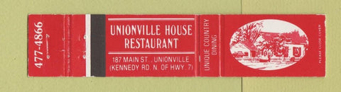 Matchbook Cover - Unionville House Restaurant 12 Strike