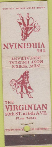 Matchbook Cover - The Virginian Restaurant New York City NY