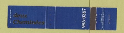 Matchbook Cover - Deux Cheminees Philadelphia PA 12 Strike