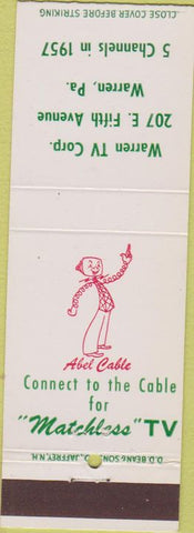 Matchbook Cover - Warren TV Abel Cable Warren PA