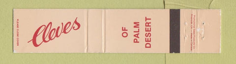 Matchbook Cover - Cleves Palm Desert CA WEAR 12 Strike