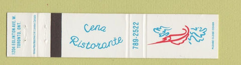 Matchbook Cover - Cena Ristorante Toronto ON 12 Strike