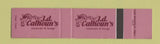 Matchbook Cover - JD Calhoun's Restaurant Red Deer AB SAMPLE 12 Strike