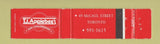 Matchbook Cover - TJ Applebee's Toronto ON 12 Strike