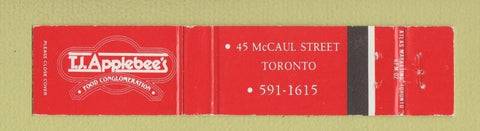 Matchbook Cover - TJ Applebee's Toronto ON 12 Strike