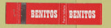 Matchbook Cover - Benitos Puerto Vallarta Mexico 12 Strike