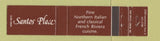 Matchbook Cover - Santos Place Italian Restaurant 12 Strike