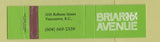 Matchbook Cover - Briar Avenue Vancouver BC 12 Strike