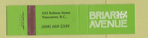 Matchbook Cover - Briar Avenue Vancouver BC 12 Strike