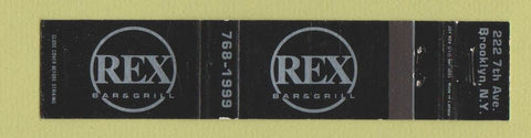 Matchbook Cover - Rex Bar Grill Brooklyn NY 12 Strike