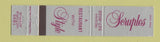 Matchbook Cover - Scruples Regina SK 12 Strike