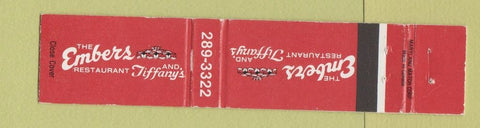 Matchbook Cover - Embers Restaurant Tiffany's Ocean City MD 12 Strike
