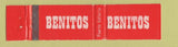 Matchbook Cover - Benitos Puerto Vallarta Mexico WEAR 12 Strike