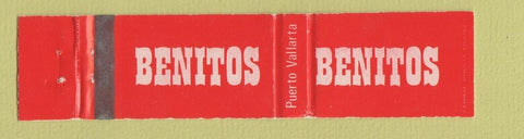 Matchbook Cover - Benitos Puerto Vallarta Mexico WEAR 12 Strike