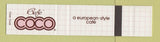 Matchbook Cover - Cafe Coco SAMPLE Canada 12 Strike