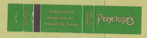 Matchbook Cover - Penelope's Winston Salem NC 12 Strike
