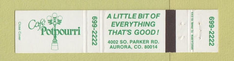 Matchbook Cover - Cafe Potpourri Aurora Colorado 12 Strike