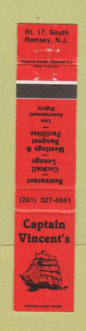 Matchbook Cover - Captain Vincent's Ramsey NJ 12 Strike