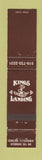 Matchbook Cover - King's Landing Kingsville ON 12 Strike