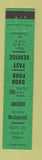 Matchbook Cover - Anchor Drive In Restaurant Altoona PA GREEN 12 Strike