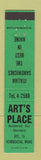 Matchbook Cover - Art's Place Kenduskeag ME 12 Strike