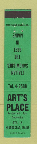 Matchbook Cover - Art's Place Kenduskeag ME 12 Strike