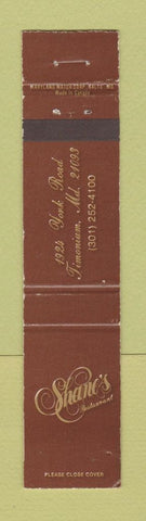 Matchbook Cover - Shane's Restaurant Timonium MD 12 Strike