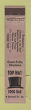 Matchbook Cover - Top Hat Restaurant Bar Great Falls MT ADVANCE WEAR 12 Strike