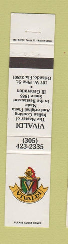 Matchbook Cover - Vivaldi Italian Restaurant Orlando FL 12 Strike