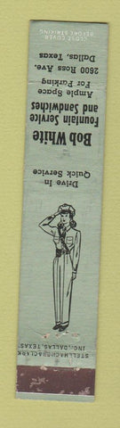 Matchbook Cover - Bob White Restaurant Dallas TX girlie WEAR 12 Strike