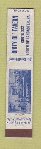 Matchbook Cover - Dirty Ol Tavern Lancaster PA 12 Strike